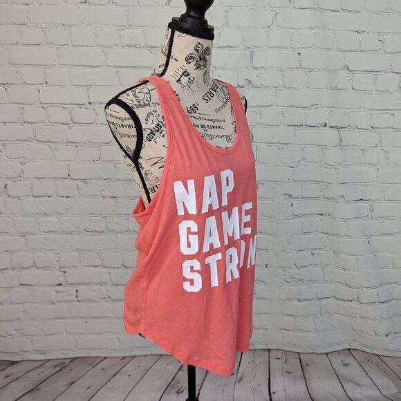 VS PINK Racerback Tank Top Sz L NAP GAME STRONG  New NWOT - Picture 3 of 8